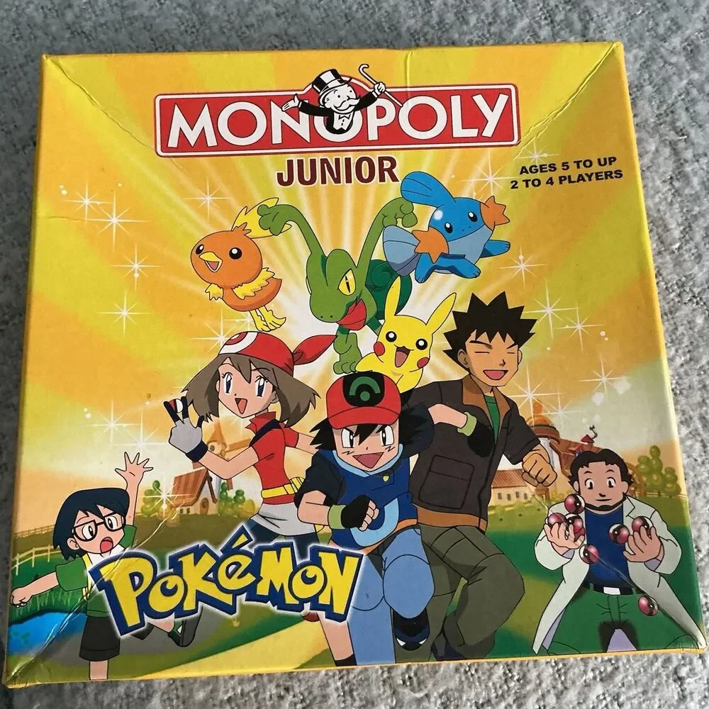 Pokemon Monopoly Junior Board Game Complete Kids Family Game 2-4 Players